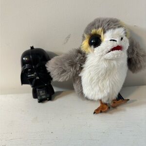 Star Wars Plush Talking Porg with magnetic bottom And Darth Vader Power Bank
